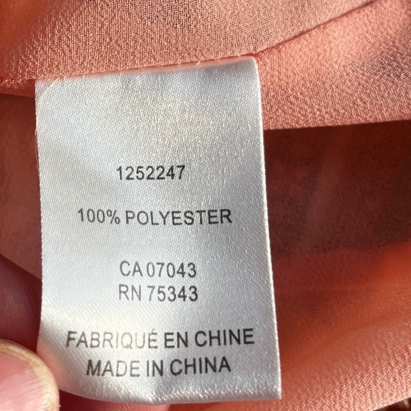 Joie‎ Peach Floral Ruffle Neck Tie Blouse M/M - Picture 8 of 11